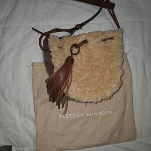 Rebecca Minkoff Brown Shearling Crossbody Bag
